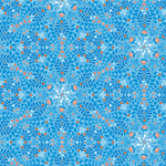 Flora & Fauna Midnight Medallion Periwinkle Yardage by Amanda Murphy | Benartex