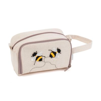 Bee Design Small Sewing/Craft Bag with pocket 4.5"x8"x5.1" | Hobby Gift