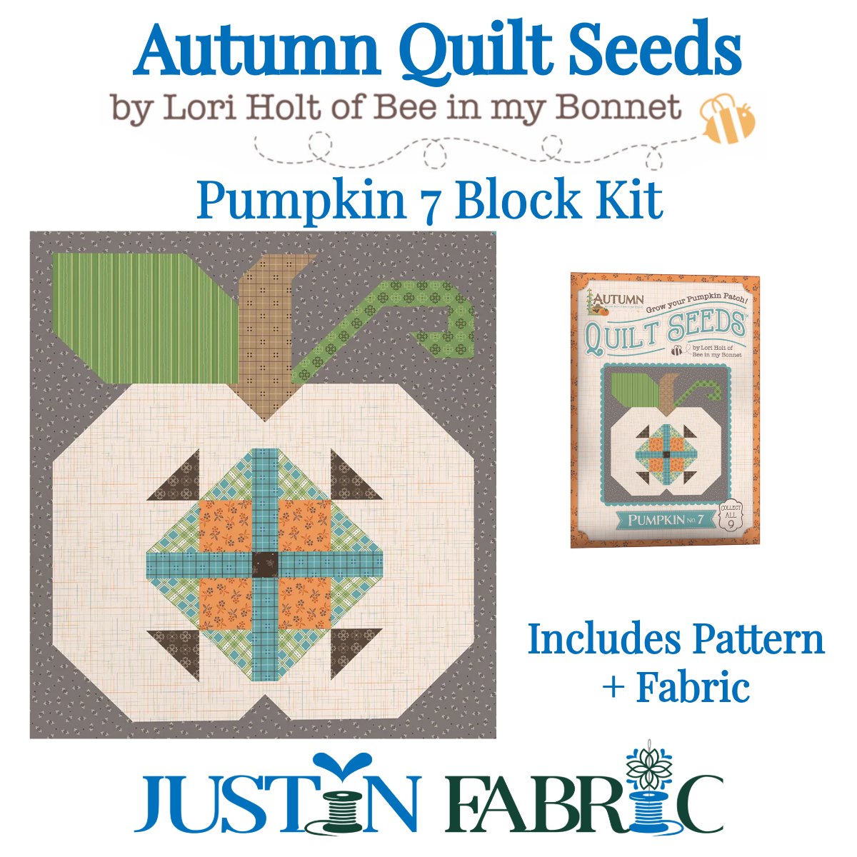 Autumn Quilt Seeds Pumpkin 7 Block Kit Featuring Autumn by Lori Holt