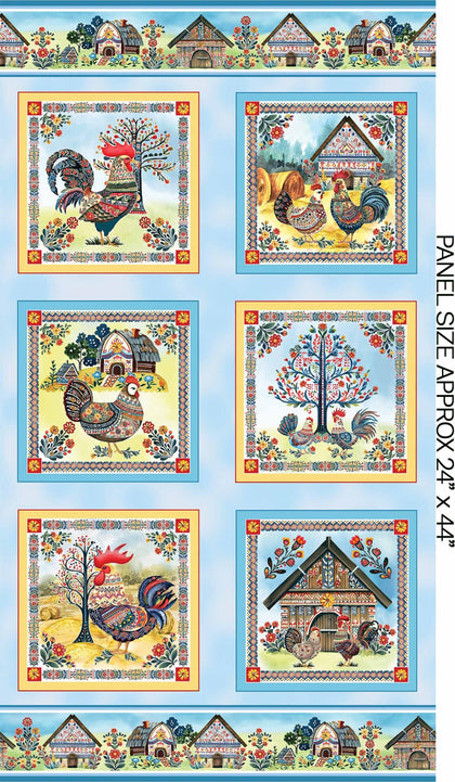 Folk Farm Panel Multi by Nicole DeCamp | Benartex Contempo Canvas