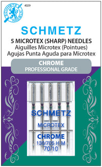 Schmetz Chrome Microtex Needle 5 ct, Size 70/10 | Schmetz