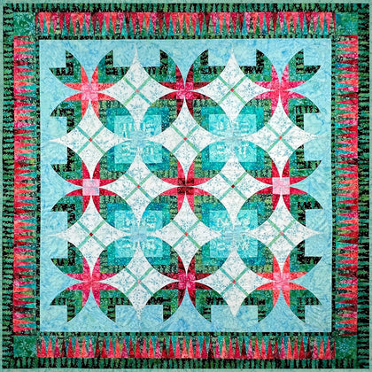 Christmas Rose Batik Quilt Kit by Jacqueline de Jonge | Anthology Fabrics