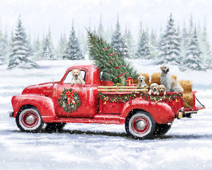 Red Christmas Truck Panel by The Macneil Studio (AL-6914-4C)