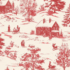 Holly Jolly Calico Ecru/Red Winter Scene Yardage with 8 Inch Repeat by Amelia Designs | Blank Quilting