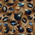 Homestead Heritage Taupe Pots & Pans 8 Inch repeat by Marilyn Lee | Blank Quilting