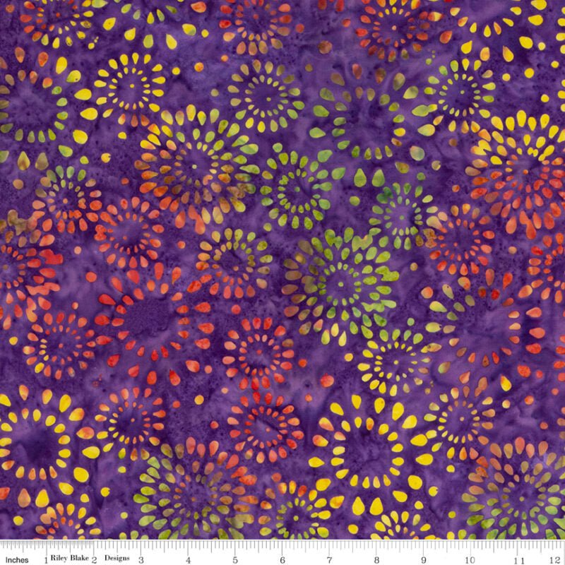 Expressions Batiks Purple Multi Yardage | Riley Blake Designs