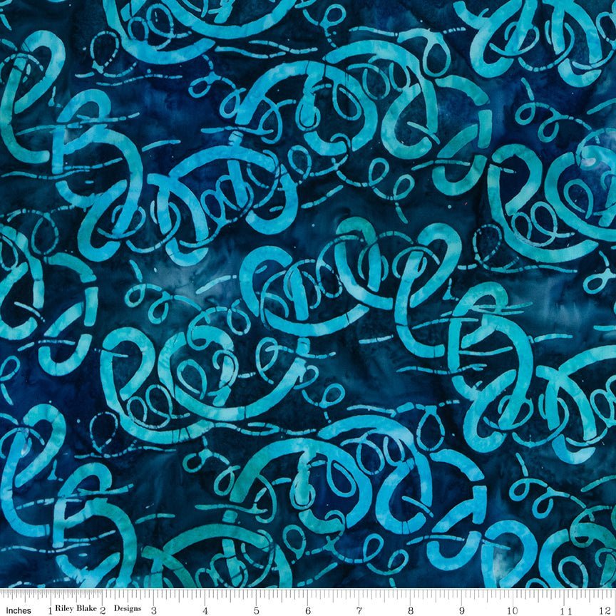 Expressions Batiks Tjaps Electric Blue Fat Quarter | Riley Blake Designs