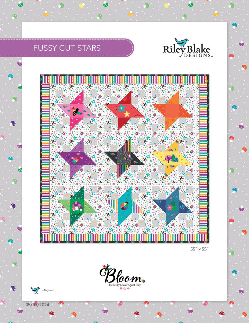 Fussy Cut Stars Quilt Pattern featuring Bloom from Kristy Lea - Free PDF from Riley Blake Designs