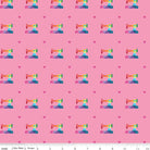 Make Geo Sewing Machine Hot Pink Yardage by Kristy Lea | Riley Blake Designs
