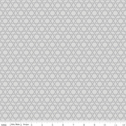 Hanukkah Nights Star of David Gray Yardage by Tara Reed | Riley Blake Designs