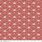 Yuletide Forest Deer Damask Red Yardage by Katherine Lenius | Riley Blake Designs