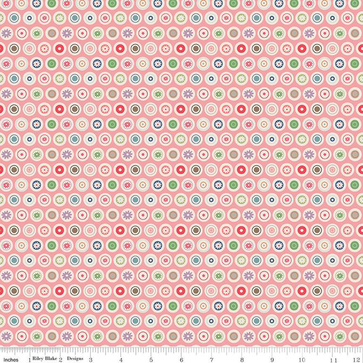 Bee Dots Valene Coral by Lori Holt | Riley Blake Designs #C14162-CORAL