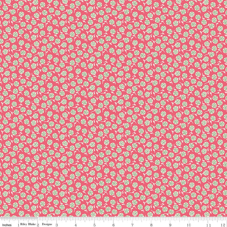 Bee Dots Erma Tea Rose Cotton Yardage by Lori Holt | Riley Blake Designs