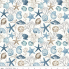 Blue Escape Coastal Ocean Floor Off White Cotton Yardage by Lisa Audit | Riley Blake Designs -C14511-OFFWHITE - Justin Fabric!