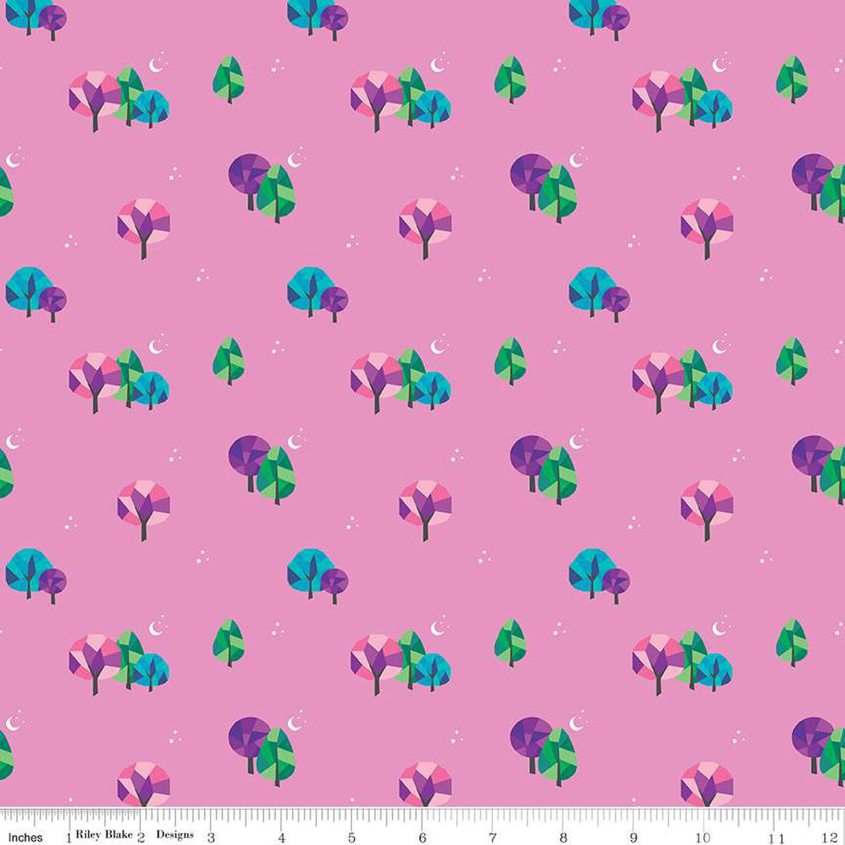 Bloom Moonlit Pink Yardage by Kristy Lea of Quiet Play | Riley Blake Designs #C14985-PINK