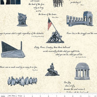 American Honor Monument Cream Yardage by Vicki Gifford | Riley Blake Designs