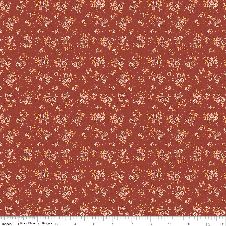Baked with Love Blessings Terracotta Yardage by Lori Holt | Riley Blake Designs