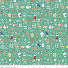 Cozy Christmas Main Teal Cotton Yardage by Lori Holt | Riley Blake Designs #C5360-TEAL