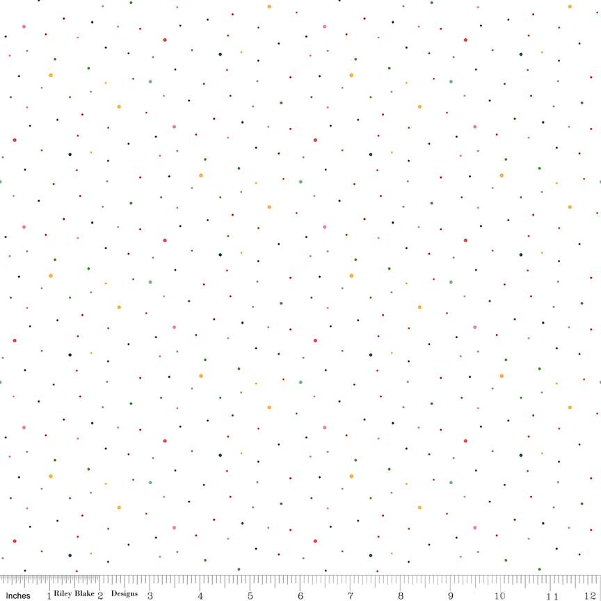 Dapple Dot on Off White Rainbow Yardage by The RBD Designers | Riley Blake Designs