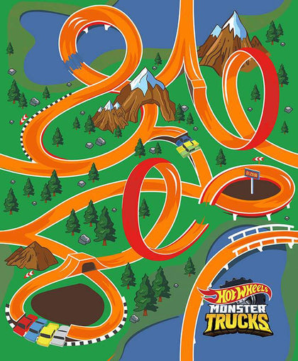 Hot Wheels Monster Trucks 36" X 43.5" Canvas Panel | Riley Blake Designs