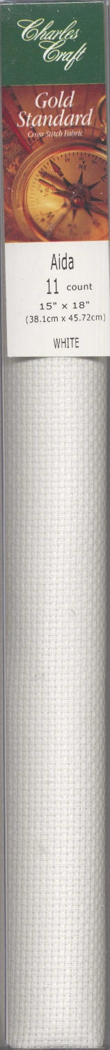 Aida Cloth 14ct White Tube Pack 15" x 18" Charles Craft Gold Standard | DMC