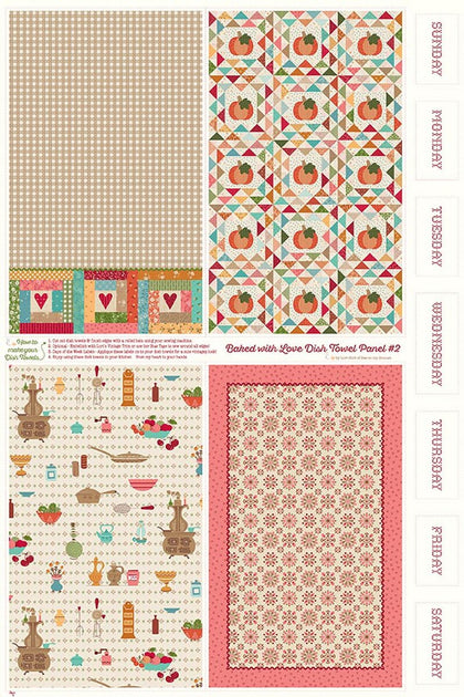 Baked With Love 36" x 54" Home Décor Dish Towel Panel #2 by Lori Holt | Riley Blake Designs