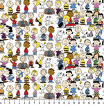 Charlie Brown, Snoopy, and the Peanuts Gang on White: Peanuts  Licensed Yardage | Springs Creative