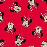 Minnie Mouse Head Toss with Red Bow on Red Cotton Yardage - Disney Licensed | Springs Creative