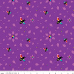 Bloom Busy Bees Purple Yardage by Kristy Lea of Quiet Play | Riley Blake Designs
