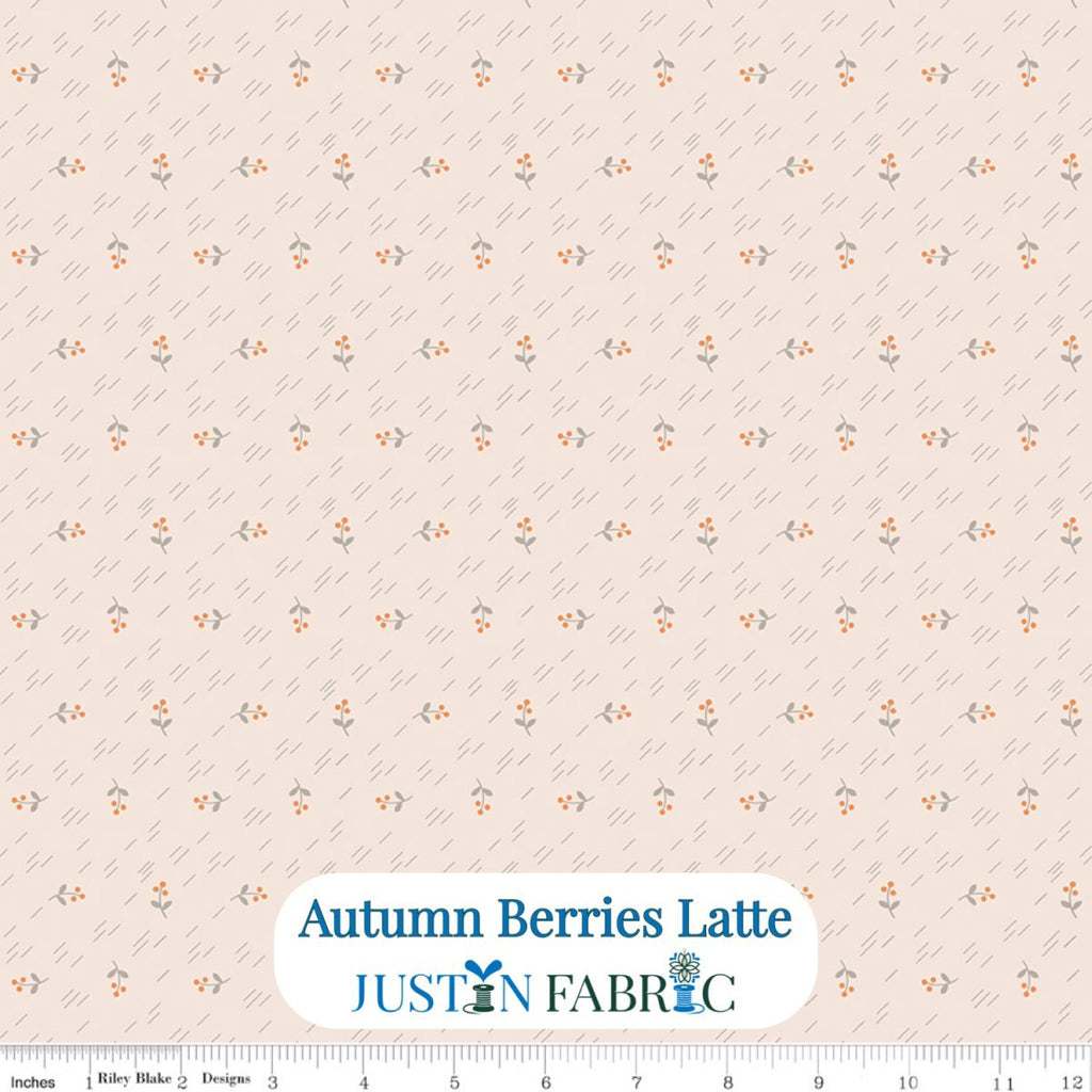 Autumn Berries Background Latte Cotton Yardage by Lori Holt | Riley Blake Designs -C14652-LATTE - Justin Fabric!