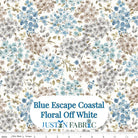 Blue Escape Coastal Floral Off White Cotton Yardage by Lisa Audit | Riley Blake Designs -C14512-OFFWHITE - Justin Fabric!