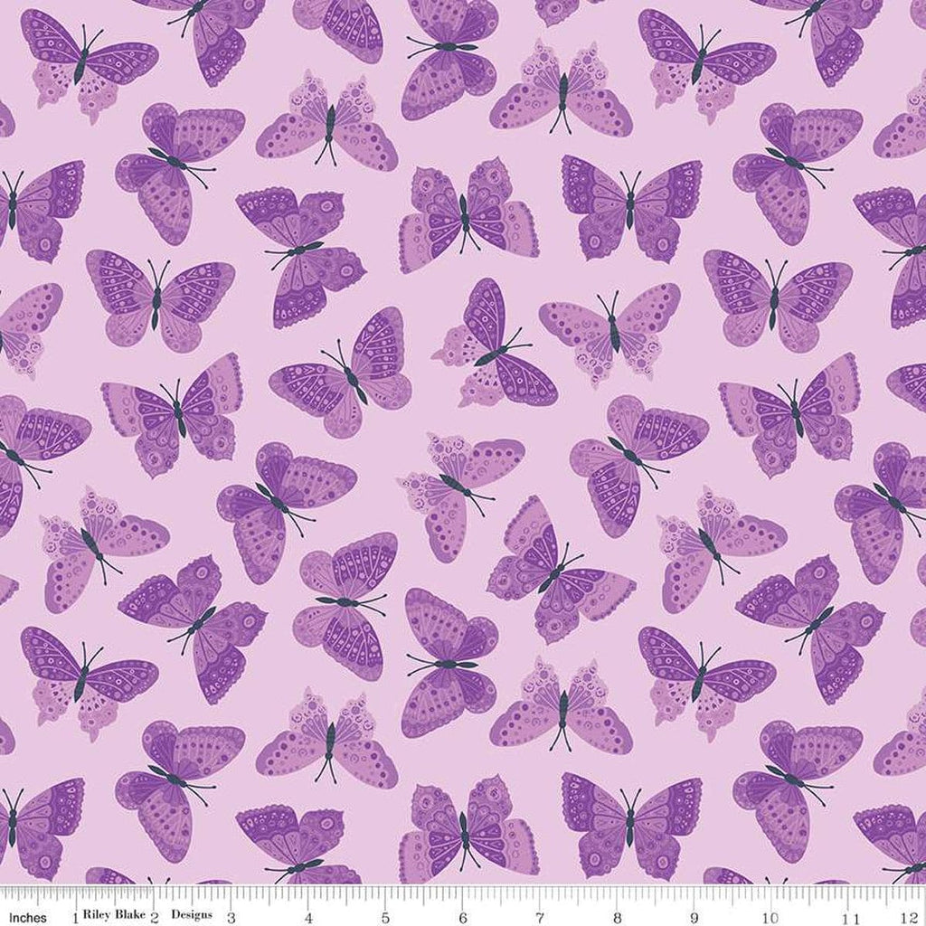 Strength In Lavender Butterflies Lavender Yardage by The RBD Designers | Riley Blake Designs