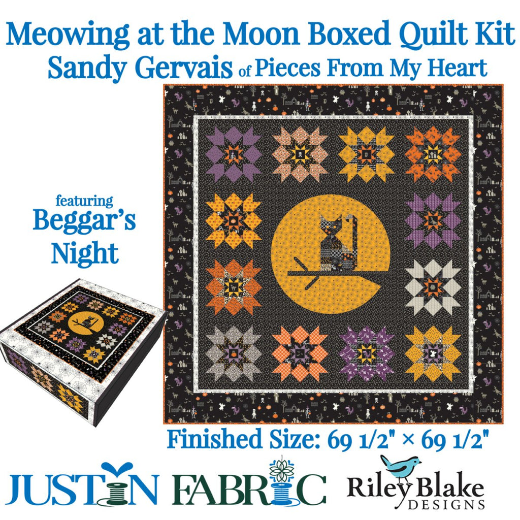 Meowing at the Moon Boxed Quilt Kit - Beggar’s Night by Sandy Gervais | Riley Blake Designs
