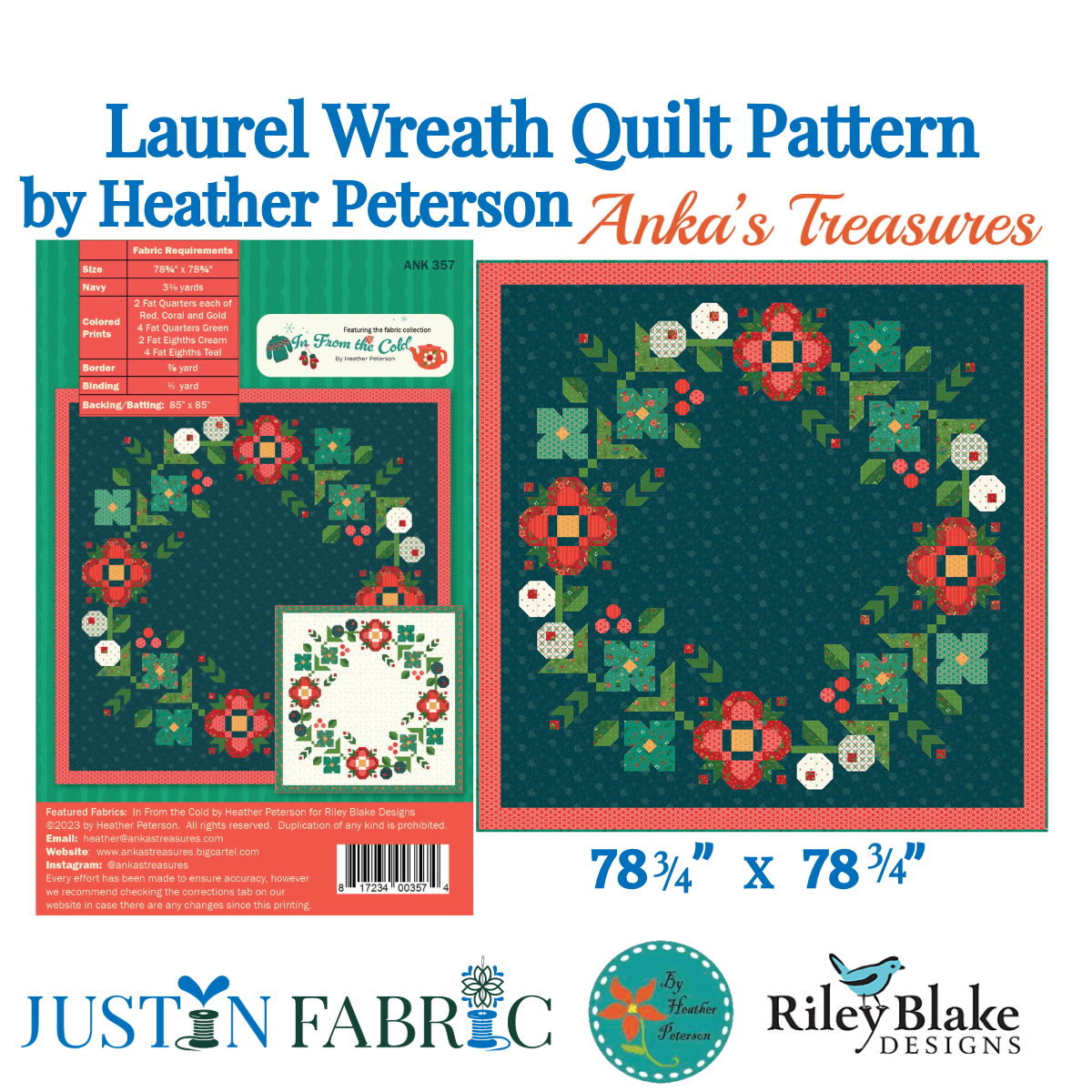Laurel Wreath Quilt Pattern by Heather Peterson  | Riley Blake Designs