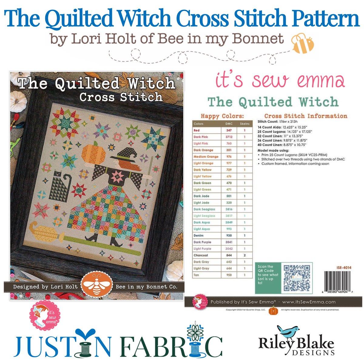 The Quilted Witch Cross Stitch Pattern Lori Holt of Bee in my Bonnet | It’s Sew Emma