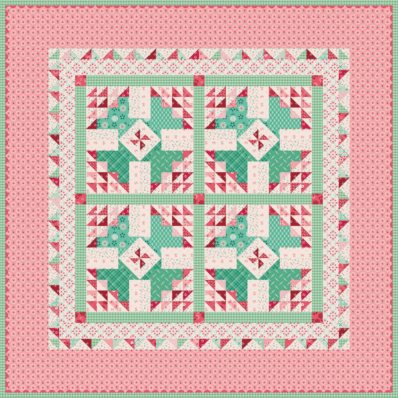 Berry & Sage Berry Baskets Table Topper Kit by Lori Holt | Riley Blake Designs