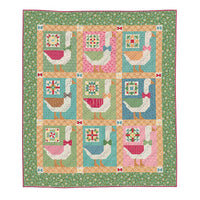 Machine Embroidery Nine Geese A-Laying Quilt Fabric Only Kit