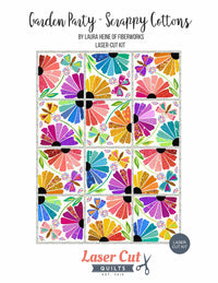 Garden Party Scrappy Cottons Laser-cut Quilt Kit  by Laura Heine of Fiberworks  | Laser Cut Quilts