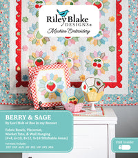 Machine Embroidery Berry & Sage Projects by Lori Holt | Riley Blake Designs