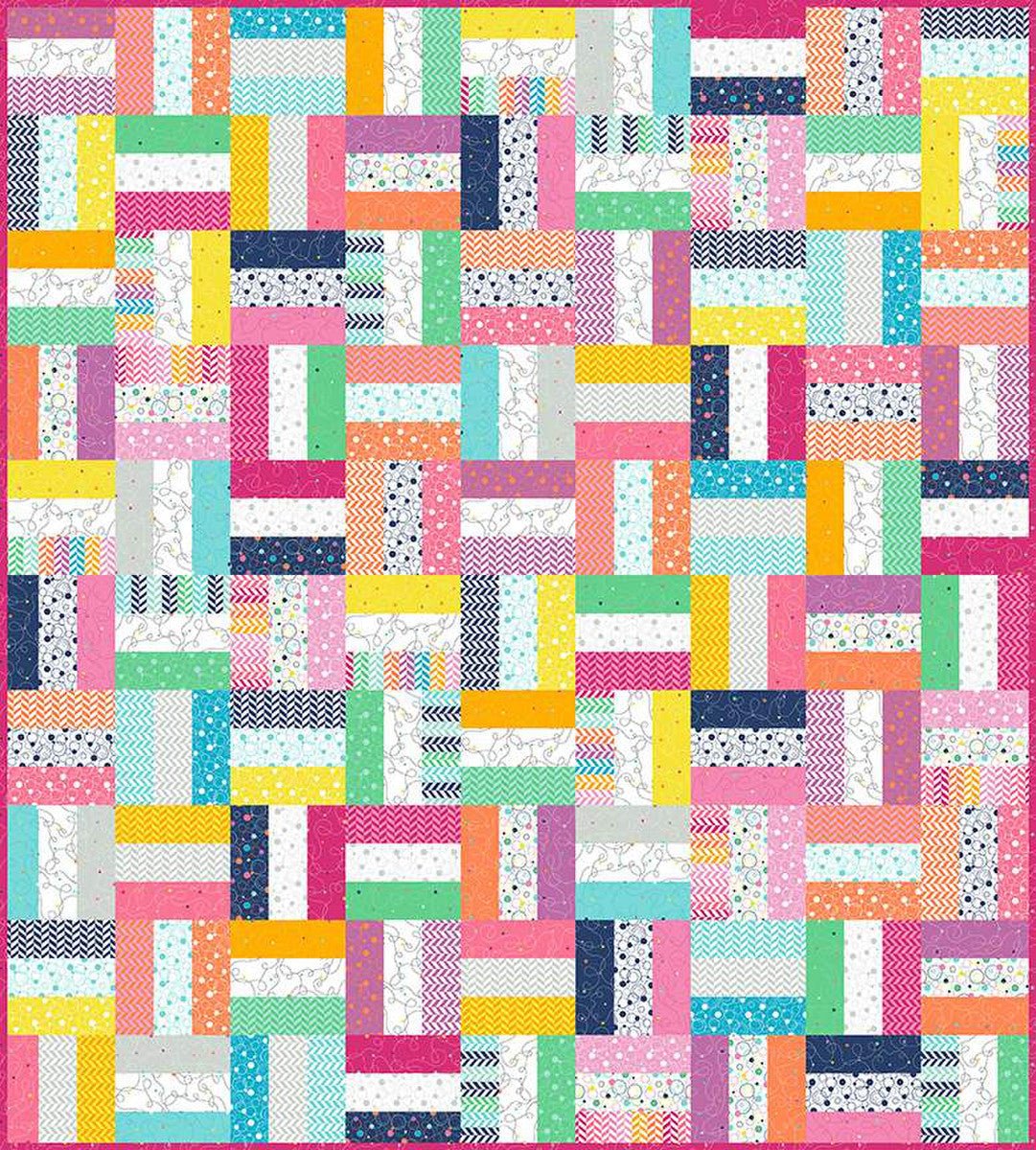 Sample of Lattice Quilt with Effervescence fabrics