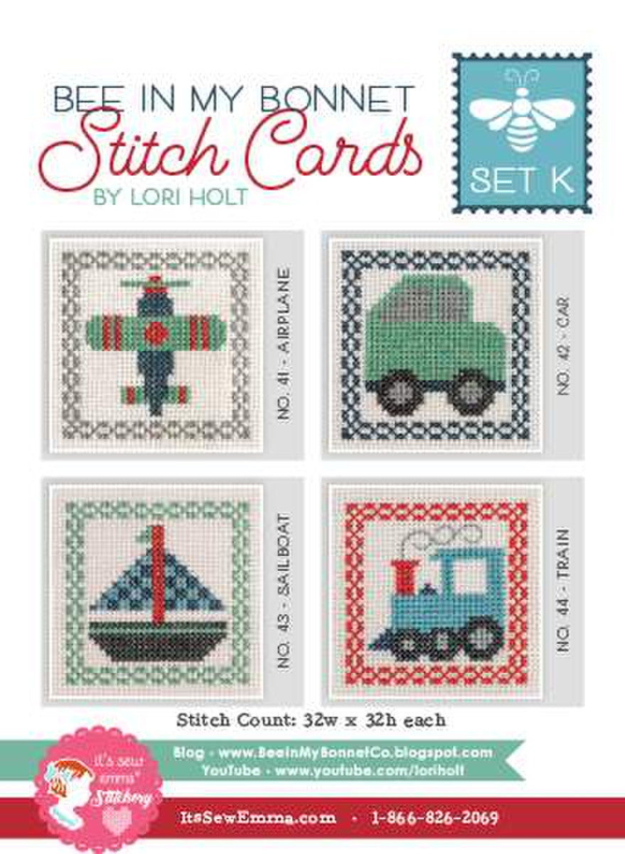 Bee in my Bonnet Stitch Cards Set K by Lori Holt for It's Sew Emma #ISE-457