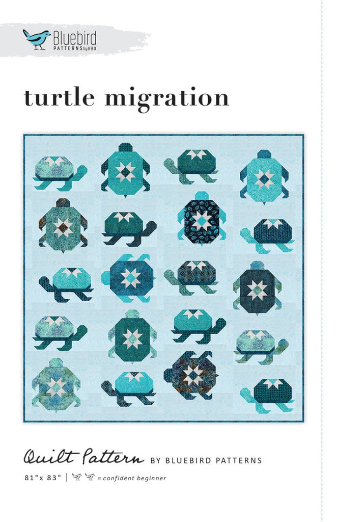 Turtle Migration Quilt Pattern Front Cover by Bluebird Patterns