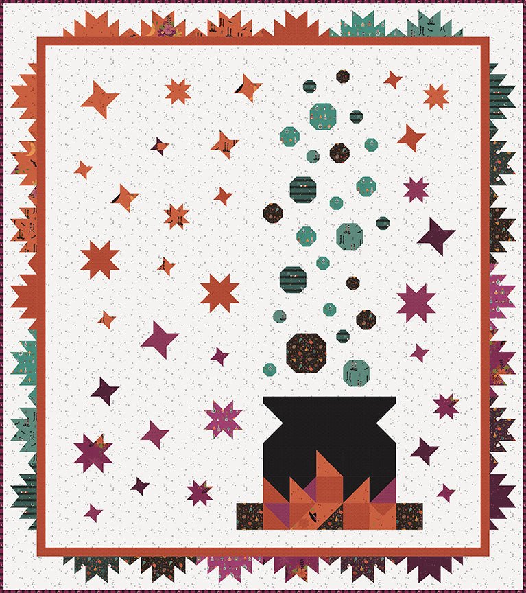 Bubbling Brew Quilt Pattern by Jennifer Long | Riley Blake Designs - Quilt displayed in light colorway