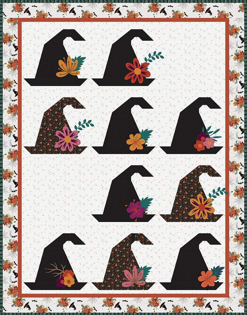 Witch's Hat Paper Quilt Pattern by Jennifer Long | Riley Blake Designs in white colorway