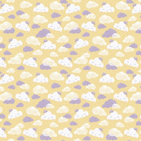 Sleepy Sloth Tossed Clouds Yellow Cotton Yardage by Debbie Monson | P&B Textiles