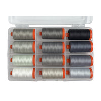 Graywork 50wt Cotton Thread Set – 12 Spools, 1422 Yards Each by Tula Pink | Aurifil USA