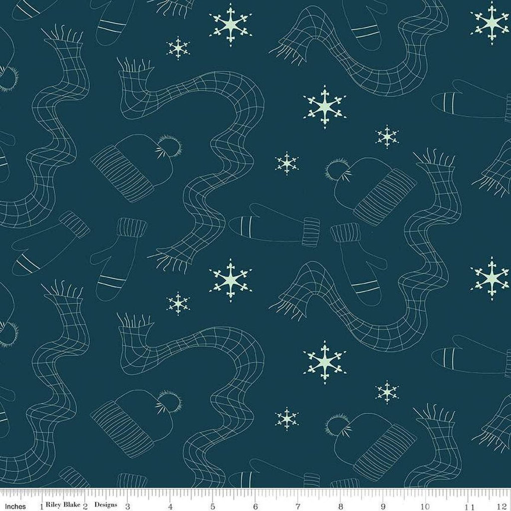 Arrival Of Winter Gear 107/108" Wide Back Navy Yardage by Sandy Gervais | Riley Blake Designs