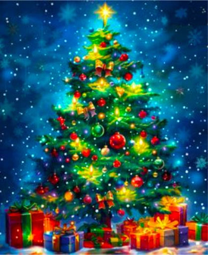 Christmas Shine Christmas Tree Panel (AL-6920-4C) | Art Licensing