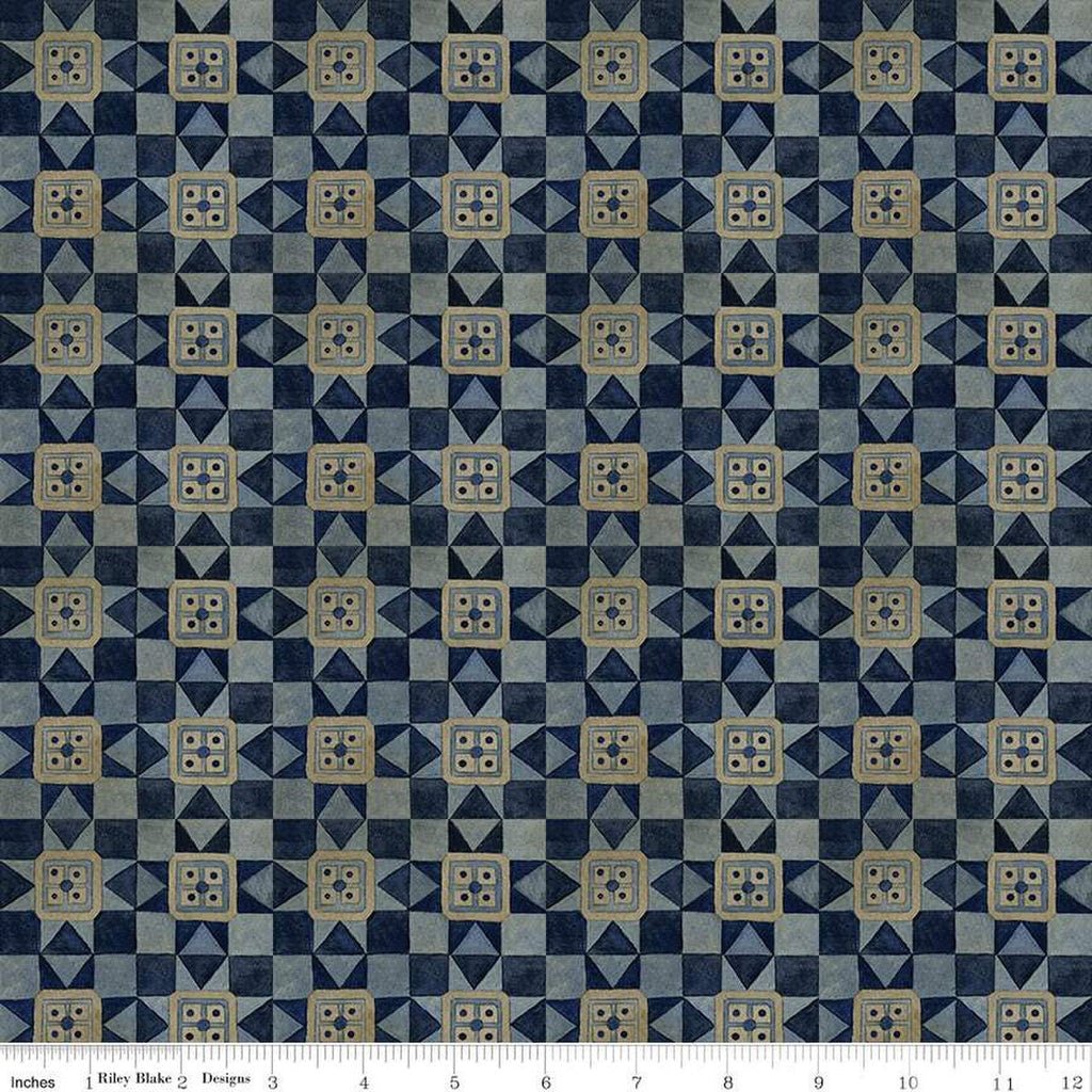 Bright Stars Quilt Blocks Blue by Teresa Kogut for Riley Blake Designs features quilt blocks in shades of blue
