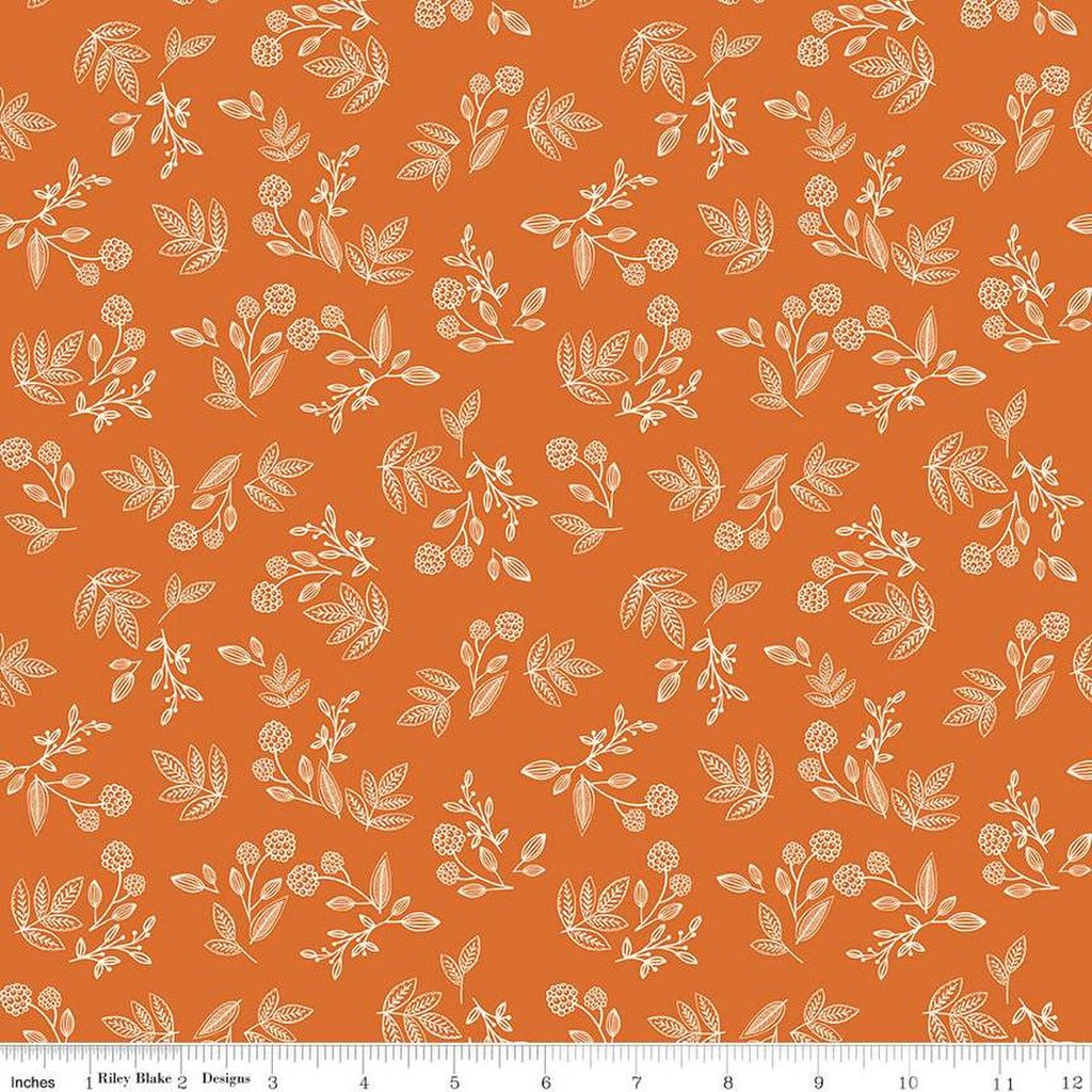 Shades Of Autumn Sprigs Orange Yardage by My Mind's Eye | Riley Blake Designs